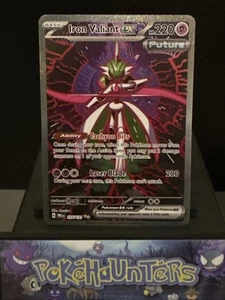 Tarjeta Pokémon Iron Valiant ex 157/131 Prismatic Evolutions SIR arte completo casi nueva - Imagen 1 de 2