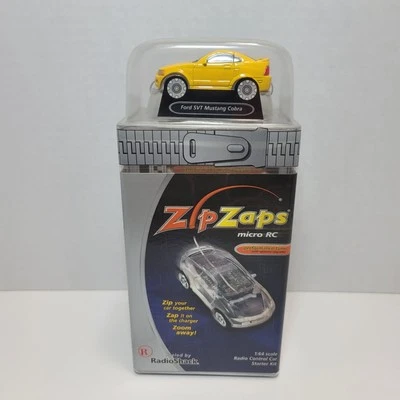 Zip Zaps Radio Shack Micro RC Ford Mustang SVT Cobra Yellow 1:64 - Image 1 of 4
