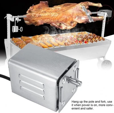 BBQ Röster Spanferkelgrillmotor Elektromotor Drehspieß Edelstahl Motor 220V 70KG - Bild 1 von 4