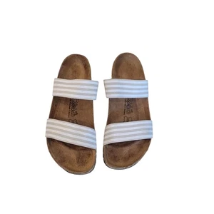 Birkenstock Birkies Womens Curacao Stripe Stretch Straps Sandal Slides 40 - Picture 1 of 19