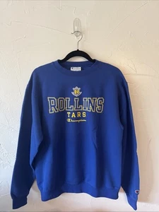Pullover Champion Rollins College cuello redondo medio azul cobalto con logotipo - Imagen 1 de 6