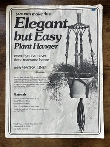 Elegante pero fácil colgador de plantas vintage 1977 patrón de macramé - simple para principiantes - Imagen 1 de 1