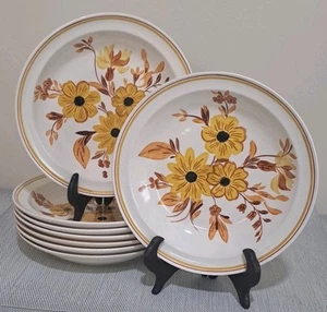 8 HTF RARE Blue Ridge Southern Pottery Double Daisy 8¼" Floral Salad Soup Bowls - Picture 1 of 24