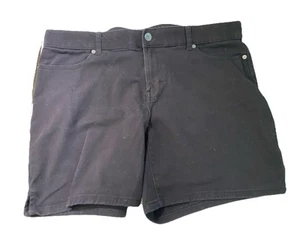 Women’s Black Shorts Plus Size 16W Terra & Sky Denim Cotton Blend Inseam 6.5” - Picture 1 of 5