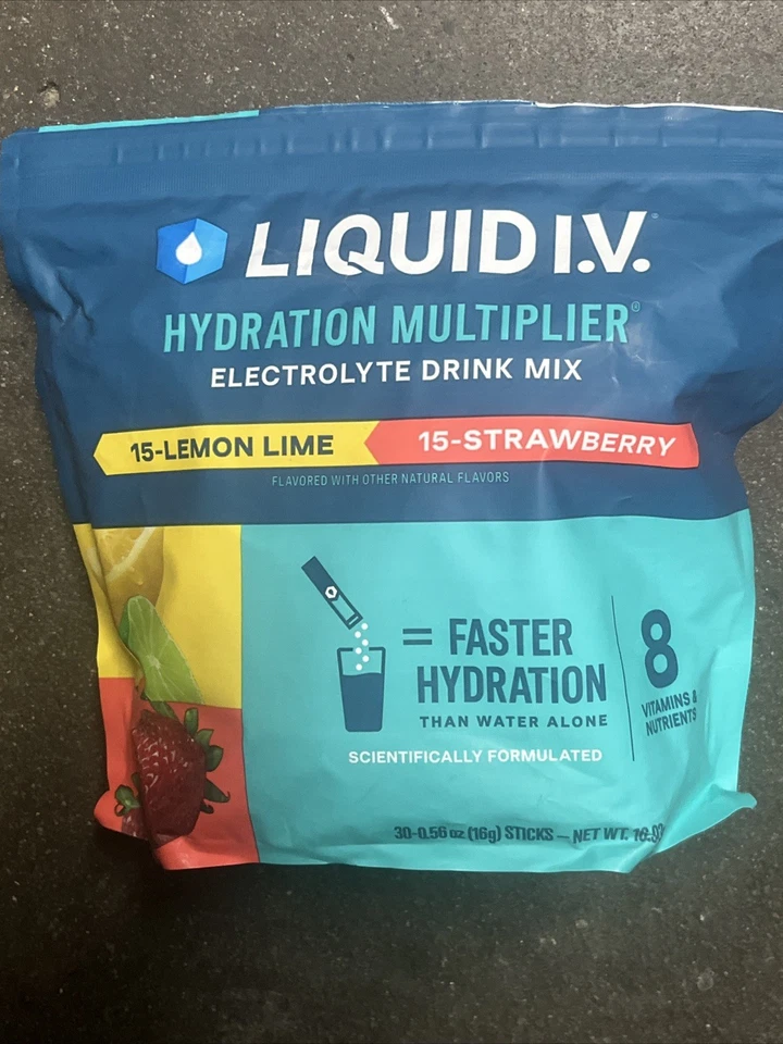 Liquid IV Lemon Lime & Strawberry Hydration Multiplier Electrolytes Drink  30 ct - Image 1 of 1