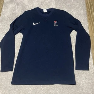 Penn University NIKE Crew Camicia Manica Lunga Uomo Felpa Media Maglia Rosso Navy - Foto 1 di 7