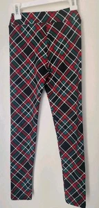 Mädchen Leggings Hose rot schwarz kariert Urlaub Weihnachten Gr. L-XL - Bild 1 von 2
