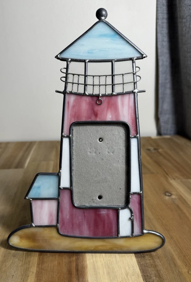 Lighthouse Stained Glass Picture Frame, Beach, Summer, Cottage Decor 9.5" Tall - Image 1 of 3