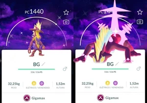 Pokémon Go Trade Shiny Gigantamax Toxtricity Sfondo Amplificato Cieli Oscuri - Foto 1 di 1