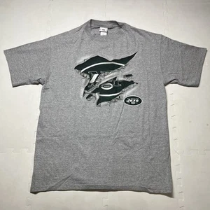 Vintage Y2K NFL New York Jets T Shirt Size Large Breakthrough Graphic Grey - Picture 1 of 6