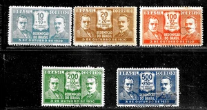 HICK GIRL- USED BRAZIL STAMPS SC#342-43,345-46,349 1931 REVOLUTION J953 - Picture 1 of 2