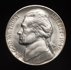 ✅ 1946-P BU de OBW Jefferson Nickel "Mejor valor en eBay" ENVÍO RÁPIDO - Imagen 1 de 4