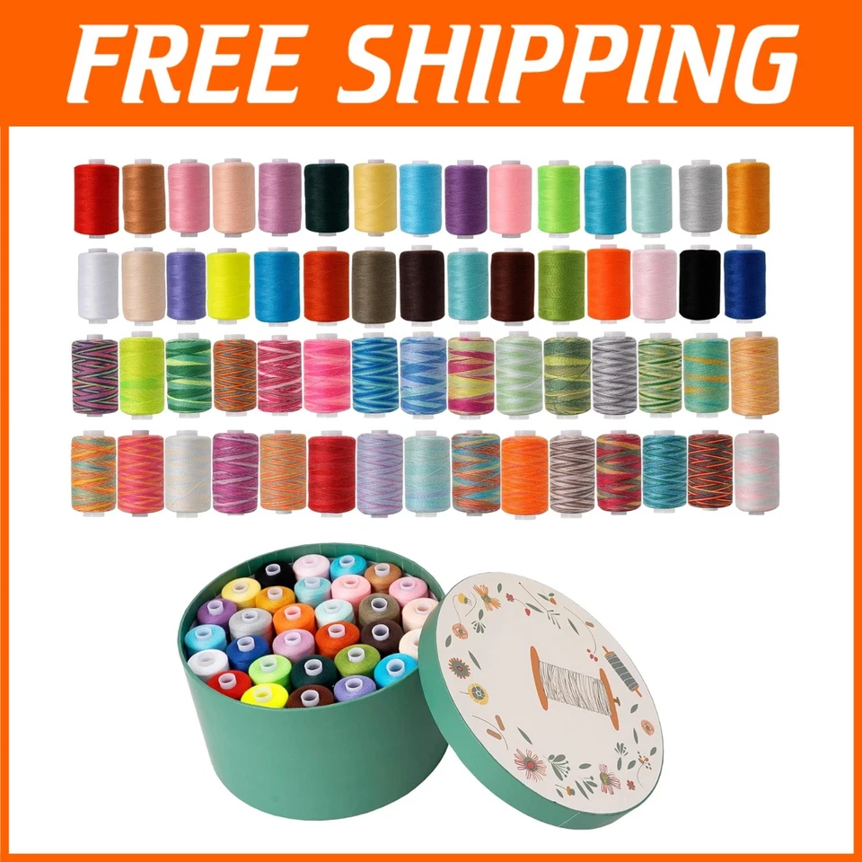Creative Crafting Essentials: 60-Color Sewing Thread Kit – 1000 Yards Each - Image 1 of 4