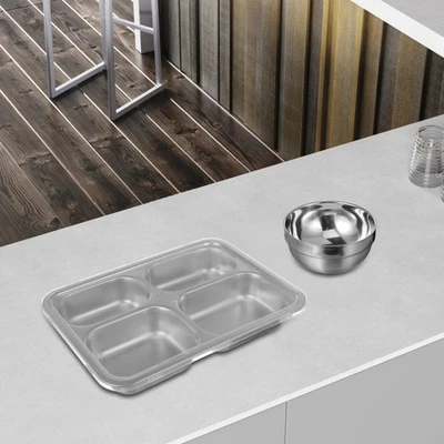  Assiette Pour Tout-petits Avec Couvercle Plateau Repas À Compartiment - Photo 1/4