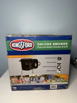 NEW kingsford premium deluxe smoker 22.4” X 17.5” X 31.3” Charcoal Water Grill - Image 1 of 4