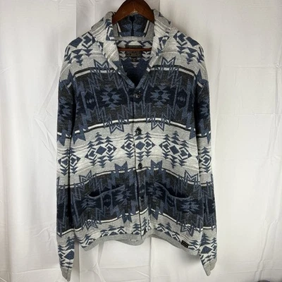 Lucky Brand Men's Ombre Shawl Cardigan Sweater Size XL Aztec Southern Cotton - Image 1 of 4