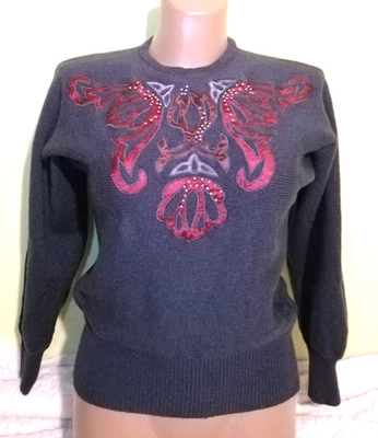 Suéter Jacquest Vert Vintage Mouse Flying estilo Grunge Foto 1 de 4