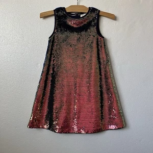 Mini Boden Mädchen 8-9 Flip Pailletten Party Kleid gefüttert irisierend Glitzer Urlaub - Bild 1 von 9