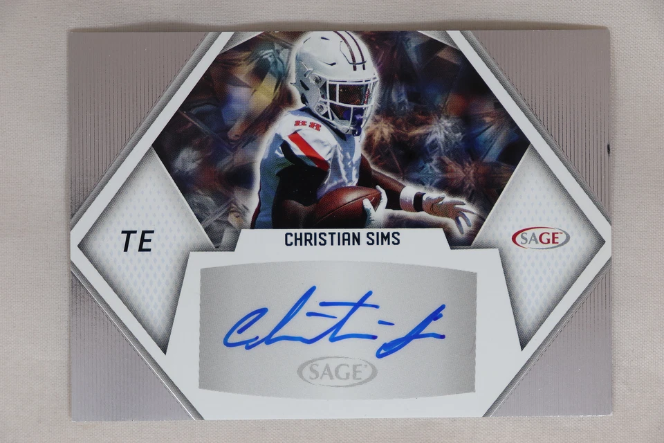 Christian Sims - 2023 Sage Football High Series Silver Parallel Autograph * - Image 1 of 1