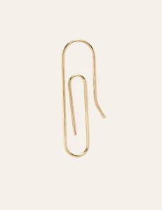 Pendientes de clip de papel de oro de 14k de 25 mm x 7 mm de oro rosa macizo - individuales - Imagen 1 de 3