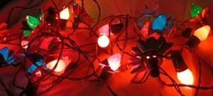 Vintage Gilbert 3 Sets C7 20 Christmas String Light Bulbs Foil Reflectors WORKS - Picture 1 of 14