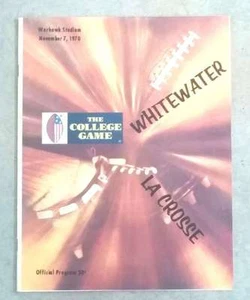 LA CROSSE (WI) @ WHITEWATER (WI) COLLEGE FOOTBALL PROGRAM - 1970 - EX SHAPE - Picture 1 of 1