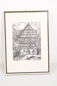 Barbara Gutsche Schlößle Alpirsbach Signed Limited 12/35 Framed - Picture 1 of 5