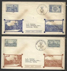 US 1936-1937 US NAVY SET ON 5 FCDS WITH WEST POINT & NAVAL ACADEMY - Picture 1 of 3