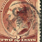 "Intertwined US" Fancy Cancel 2 Cent Washington Sc #210 Banknote 1883 US 19E73