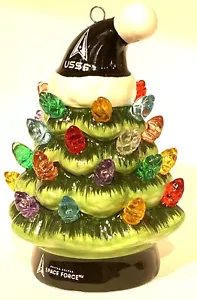 Si accende l'ornamento albero di Natale mini LED ceramica US Space Force 4"". - Foto 1 di 4