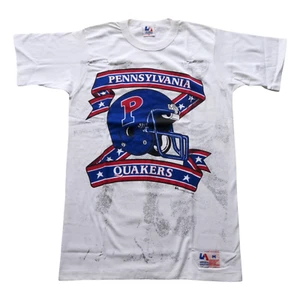Vintage Pennsylvania Quakers Shirt Mens Medium NCAA Football Universal Athletics - Picture 1 of 15