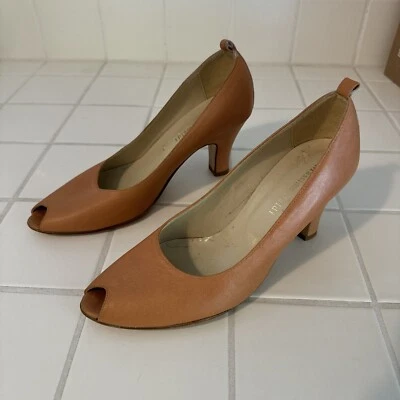 Massimo Baldi Vintage Brown Leather Women’s Heels Size 7 Made In Italy - Image 1 of 4