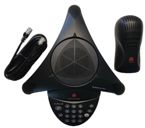 Teléfono de conferencia Polycom SoundStation 2 2201-15100-601 + fuente de alimentación y cable - Imagen 1 de 6