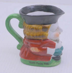 VINTAGE OCCUPIED JAPAN MINIATURE TOBY JUG, NORTH PLATTE, NEBRASKA SOUVENIR - Picture 1 of 6