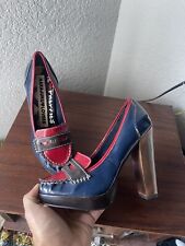 Gwen Stefani's Harajuku Lovers Red/Blue Patent Leather Heels Slip On 6M Womens