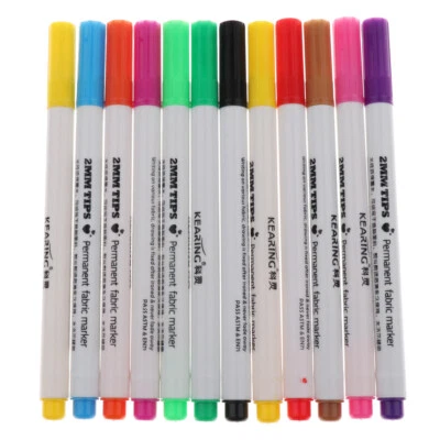 Multiuse 12 teile / los Permanent Stoff Farbe Marker T Shirt Stift Für - Bild 1 von 4
