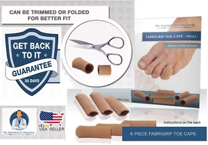 Toe Caps Closed Toe & Finger Fabric Sleeve Protectors w/ Gel Lining Corn Callus - Picture 1 of 8