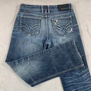 Affliction ACE Jeans Men 32x31 (tag 31) Blue Distressed Slim Straight Grunge - Picture 1 of 12