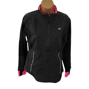 New Balance NBx Jacket Half Zip Fleece Lined Black Pink M WRT7308 - Picture 1 of 6
