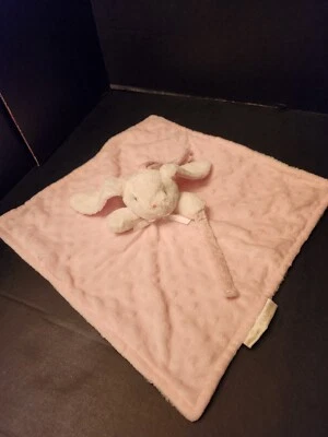 Mantas Y Más Allá Minky Punto Conejo Conejo Seguridad Rosa Blanco Correa Lovey  Foto 1 de 4