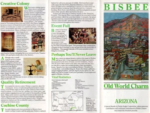 Bisbee Arizona Vtge Travel Brochure Color Photos Locator Map Circa 1970's-80's - Bild 1 von 2