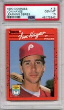 1990 DONRUSS LEARNING SERIES 18 VON HAYES LEARNING SERIES PSA GEM MT 10