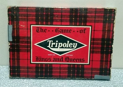 Vintage 1943 THE GAME OF TRIPOLEY Kings & Queens BOARD Cadaco-Ellis Service Ed. - Image 1 of 4