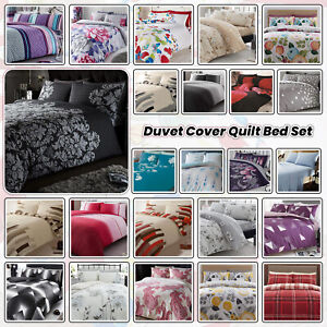 Floral Duvet Cover Set With Pillow Case Bedding Quilt Single Double Super King