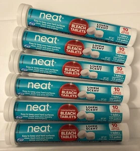6pk NEAT LINEN SCENT CONCENTRATED BLEACH TABLETS POWERFUL HOME CLEANING LAUNDRY - Picture 1 of 2