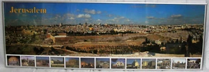 JERUSALEM LANDSCAPE VIEW ART PRINT GLASS FRAMED - Picture 1 of 2