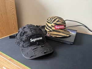 Lot Of 2 Supreme Camp Caps Griffin And Tiger Wool Camp Cap - Picture 1 of 9