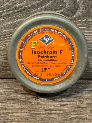 НЕМЕЦКАЯ ВИНТАЖНАЯ ПЛЕНКА AGFA ВРЕМЕН ВТОРОЙ МИРОВОЙ ВОЙНЫ F ISOCHROM FEINKORN 1945 - Изображение 1 из 4