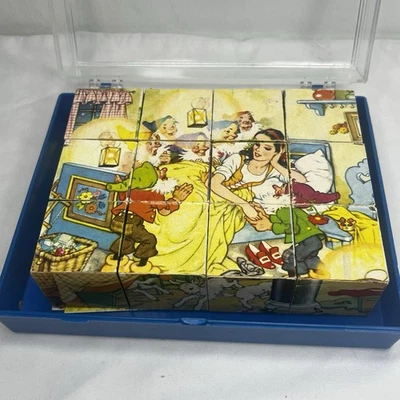 Rompecabezas de bloques de imágenes alemán vintage Eichhorn Grimm’s Fairy Tales con estuche 8344 Foto 1 de 4