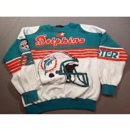Sudadera De Colección Miami Dolphins NFL Starter XL Azul Naranja Casco Logo Años 90. Foto 1 de 4